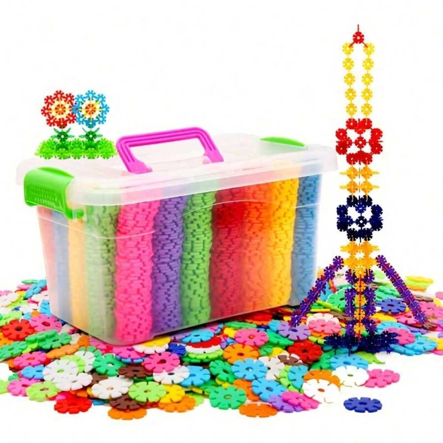 somoving 400pcs Plastic Building Blocks Digital Letters Snowflake Toy Set, Best Gift For Holidays, Halloween And Christmas - Multicolor - View 1