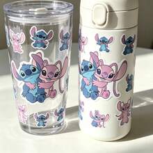 50pcs Stitch & Angel Portable DIY Sticker Collection, Rich Patterns, Water Bottle Luggage Planner Laptop Stickers, Birthday Gift, Home Office Desk Decoration, Creative Versatile Decorative Stickers, Multiple Patterns, Luggage Water Bottle Planner Laptop Modification, Birthday Gift, Office Home Decoration Accessories - Multicolor - View 5