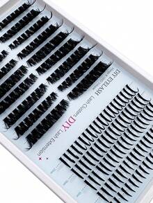 2-In-1 Comic Eyelash Set, 80D Eyelash Bundle+Fairy Hair, 262 Single Bundle Eyelashes 12-20mm Thick, Fluffy Artificial Mink Reusable DIY Eyelash Extension Set, Suitable For Daily And Party Makeup - D - View 7