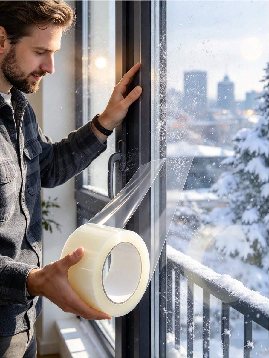 Transparent Window Sealing Tape, Transparent Sealing Strip Window Sealing Tape Prevents Air Leaks, Suitable For Windows, Air Conditioning Units - Air Conditioning Insulation Tape, Random Color - Multicolor - View 1