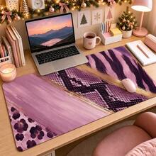 1pc Luxury Snake Leopard Print Patchwork Desk Mat, Multi-Purpose Vanity Table Protector, Nail Art Mat, Large Desktop Mouse Pad For Women Bedroom & Gaming Desk, S/M/L/XL - View 4