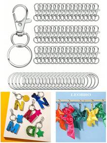 Rotatable Charm Spring Keychain And Key Ring Set, Premium Alloy Rotatable Lobster Clasp, Suitable For DIY Keychains, Key Chains, Bag Charms, Car Key Charms And Other Jewelry Accessories, Perfect For Making Christmas Decorations, Very Charming Jewelry Making Material - Multicolor - View 3