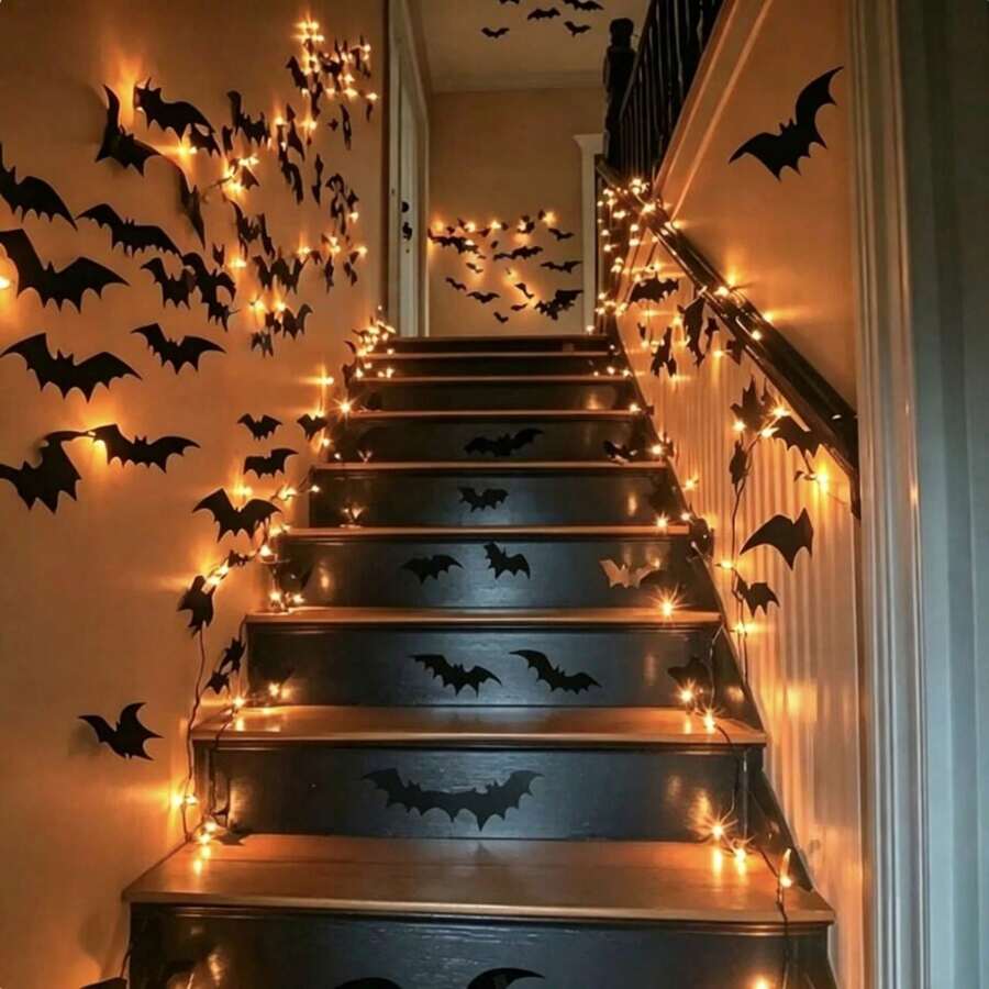 Halloween 3D Bat Wall Decor, Reusable! Scary Decoration, 4 Sizes Halloween Decoration Suitable For Halloween Party Trick Or Treat And Home Decor, Room Decor. - View 1