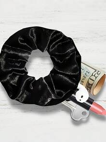 6pcs Velvet Hair Scrunchie Zipper Coin Purse, Bracelet Coin Purse, Suitable For Carrying Small Items During Travel, Outdoor Activities And Running - Multicolor - View 4
