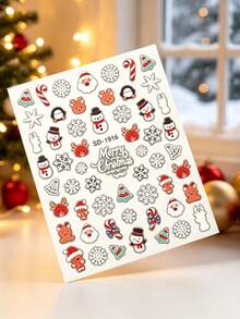 1pc Autumn/Winter Christmas Popular New Snowflake Snowman Reindeer Sticker Face Patch, Y2K Gothic Christmas Style, Suitable For Christmas Concerts, Electronic Music Festivals, Parties, Gatherings, Self-Adhesive - Multicolor - View 5