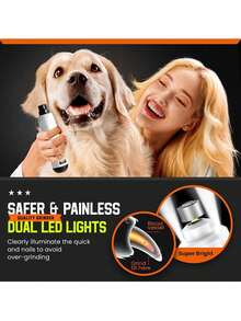 Grinder Upgraded - Professional 2-Speed Electric Rechargeable Pet Nail Trimmer Painless Paws Grooming & Smoothing For Small Medium Large Dogs & Cats Battery Capacity 1200mAh - View 3