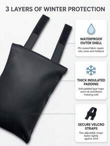 1pc Outdoor Faucet Anti-Freeze Protective Cover, Winter Waterproof Insulation Anti-Freeze Sleeve, Prevents Pipe Bursting; Features Thickened Insulation Design, Equipped With Hook And Loop Strap And Zipper, Fits Standard Outdoor Garden Faucet, Essential For Winter Pipe Anti-Freeze And Warmth - A - View 2