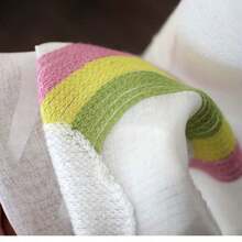 1pc Cute Rainbow Cloud Embroidered Sheer Curtain, Light Filtering, Fashionable, High-End Soft Drape, Multi-Functional Top Hooks, Suitable For Living Room, Bedroom, Balcony, Girls Room, Bay Window, Entryway Partition Decoration - White - View 8