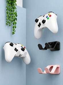 Wall-Mounted Controller & Headphone Holder With Anti-Slip Pad, No Drilling Required, Multi-Function Storage Rack For Gamepads, Hats, Bags, Suitable For Home Living Room Bedroom Bathroom Dorm Office, Desktop Storage Decor Accessories, Home Organization Essentials - Multicolor - View 1