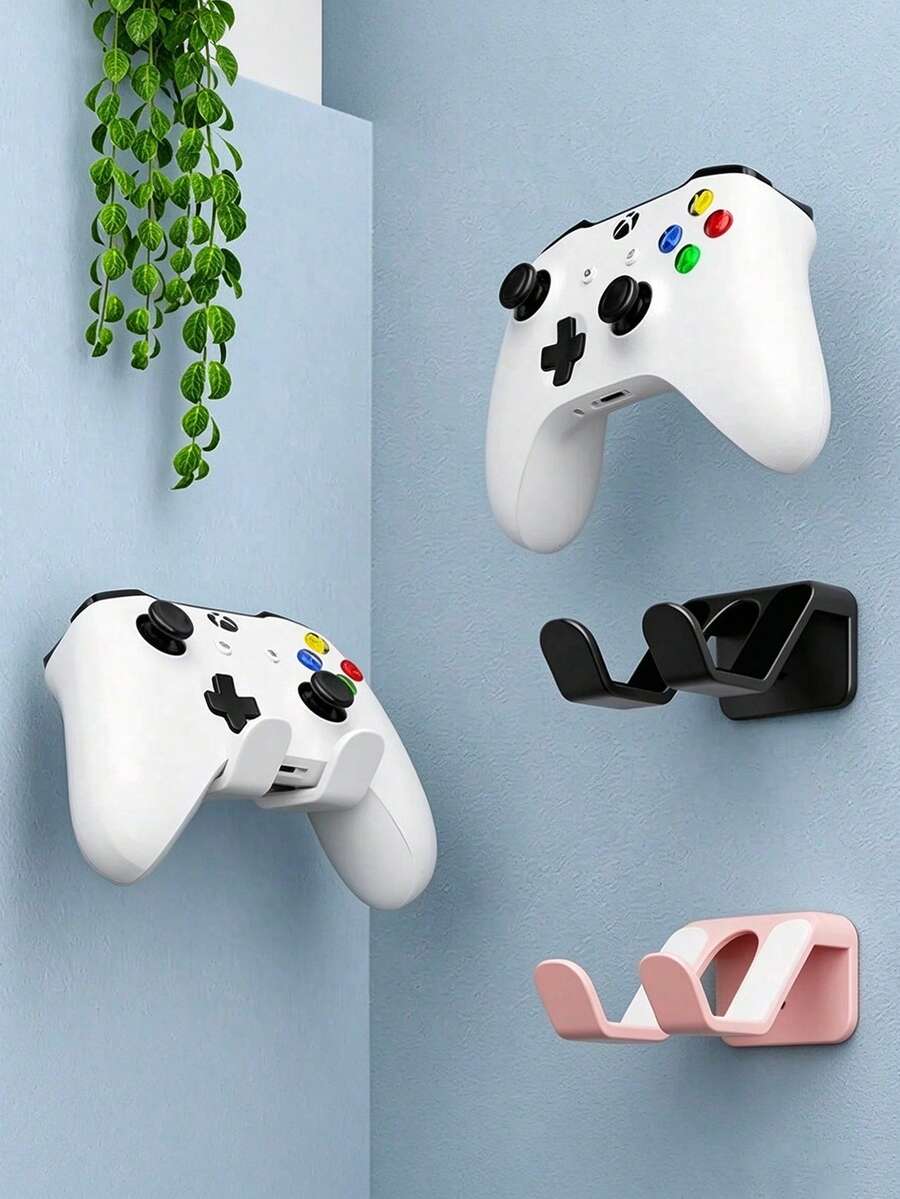 Wall-Mounted Controller & Headphone Holder With Anti-Slip Pad, No Drilling Required, Multi-Function Storage Rack For Gamepads, Hats, Bags, Suitable For Home Living Room Bedroom Bathroom Dorm Office, Desktop Storage Decor Accessories, Home Organization Essentials - Multicolor - View 1