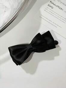 1pc Minimalist Versatile Bow Solid Color Banana Clip Twist Clip Vertical Clip Ponytail Hair Clip Hair Accessory For Women - Multicolor - View 9