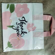 5/15/25/50pcs Flower Gift Bags - Plastic Shopping Bags, Suitable For Shopping, Weddings, Birthdays And Holidays - Multicolor - View 3