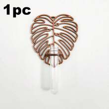3/1pc Monstera Leaf Wall Hanging Plant Propagation Stand With Test Tubes, Creative Hydroponic Plant Storage Rack Plastic Test Tube Culture Rack, Bohemian Style Hydroponic Wall Decor, Suitable For Living Room, Bathroom, Home Wall Hanging Flower Rack - Multiple Styles - View 13