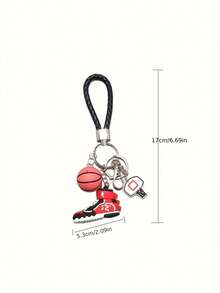 Creative 3D American Basketball Shoe Figurine Keychain, Sports Fan Realistic Basketball Car Keyring - A - View 6