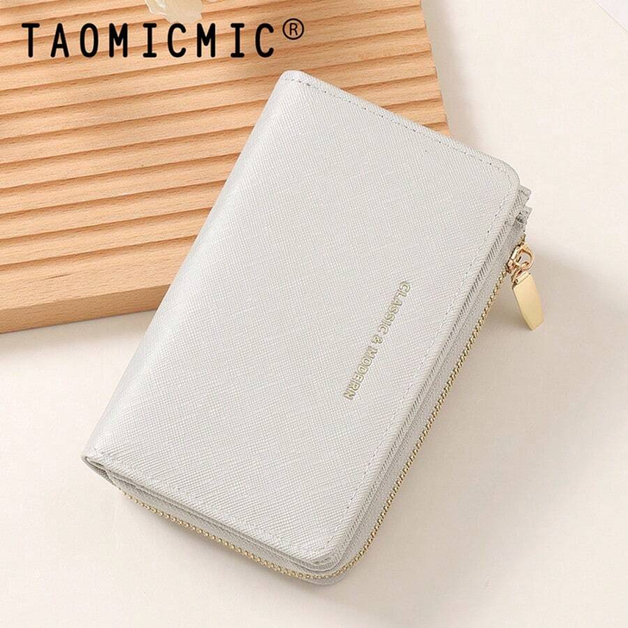 Long Wallet Wristlet Bag For Women, PU Leather, Fashionable Versatile Cross-Hatch Texture, Full Zipper, Multiple Card Slots, Photo Slot, Cash Compartment