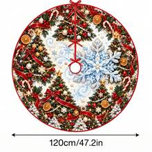 1pc Ice Blue Large Snowflake Pattern Christmas Tree Skirt, Elegant Color Holiday Decoration, 5 Sizes, Suitable For Men And Women As Holiday Gift, Perfect For Home And Party Christmas Decor - Ice Blue Large Snowflake - View 13