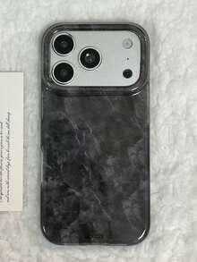 奢華不對稱漸層大理石紋亮面手機殼，適用於 iPhone 18 Pro Max 18 Pro 17 Pro Max 17 Pro 17 16 Pro Max 16 Pro 16 15 Pro Max 15 Pro 15 14 Pro Max 14 Pro 14 13 Pro Max 13 Pro 13 12 Pro Max 12 Pro 12 11，酷炫防震後蓋，情侶禮物 - 黑色 - 查看 4