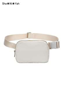Zip Front Waterproof Bum Bag - Beige - View 1