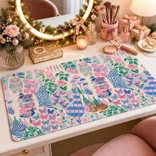 1 buah Alas Meja Kolase Bunga dan Hewan Boho Vintage, Pelindung Meja Rias Serbaguna, Alas Seni Kuku, Alas Mouse Desktop Besar untuk Wanita, Kamar Tidur & Kantor, S/M/L/XL - View 8
