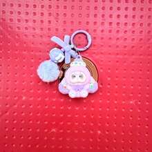 New Adult Unisex Sweetheart Large Ear Flocked Outer Solid Color Plastic Keychain, Fashionable Cute Cartoon Accessory, Bag Charm Key Chain - Multicolor - View 11