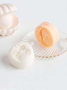 1pc Moon And Sun Pattern DIY Silicone Candle Mold, White Round Silicone Soap Mold, Suitable For Handmade Crafts - White - View 5