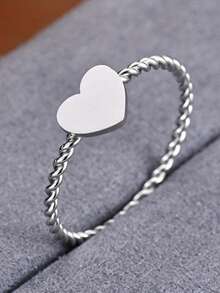 1pc Romantic Ring Women Wedding Engagement Party Jewelry Valentine's Day Gift - Silver - View 5