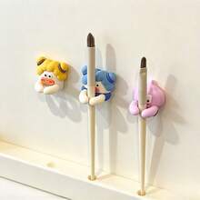 1pc Cute Girl Nail Art Brush Holder Wall-Mounted Eyebrow Brush Rack Mini Nail Crystal Pen And Painting Brush Support Stand Nail Art Storage Tool - Multicolor - View 6