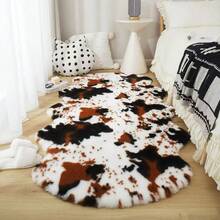 1 pieza Alfombra de peluche de piel de vaca falsa asimétrica, alfombra de peluche de piel de vaca falsa de lujo nórdica, tamaño asimétrico, error de recorte de 1-5 cm, alfombra decorativa, decoración de dormitorio, alfombra pequeña, alfombra, decoración del hogar, alfombra de sala de estar, alfombra pequeña de sala de estar, alfombra de dormitorio, decoración del hogar de sala de estar, alfombra de exterior, alfombra lavable, alfombra de felpa, alfombra mullida, alfombra de otoño/invierno, gruesa/mullida - Multicolor - Ver 25