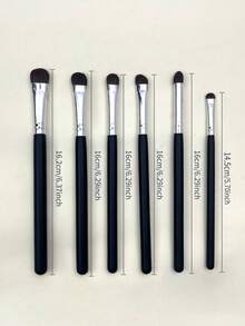 INYUSUN 6pcs Mini Eyeshadow Brush Set, Blending & Application Makeup Tools, Portable Travel Makeup Brushes, Suitable For Beginners - Black - View 9