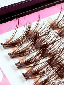 Hinarin 480 Pcs D Curl Natural Lashes Extension Book Kit 30D+40D+50D Large Capacity Individual Lash Extensions Cluster Book Black And Brown Colorful Eyelash 8-16mm Fluffy Clusters Lashes Book Set For Parties And Festival Christmas Makeup - Multicolor - View 5