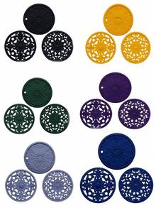 3pcs Silicone Heat Resistant Mats, Multi-Functional Patterned Heat-Proof Pads For Countertop, Suitable For Hot Pots And Hot Plates, Kitchen Supplies - View 5
