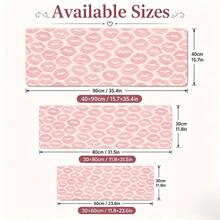 Pink Lip Print Extended Mouse Pad, Soft Pastel Kiss Mark Repeat Pattern Large Desk Mat With Stitched Edge, Smooth Cloth & Natural Rubber For Makeup Vanity Office Gaming Home Workspace, 3 Sizes Available - View 5