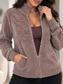Women Cardigans - Brown - View 5