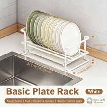 All-In-One White Silent Steel Ball Slide Pull-Out Dish Rack, Kitchen Countertop Storage Cabinet Utensil Organizer, Dish Drying Rack, Easier Pull-Out - White - View 3