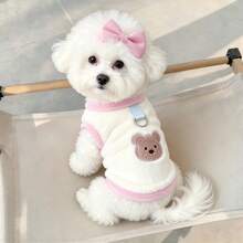 2pcs Thick Cute Plush Hooded Sweatshirts With Ribbed Hair Accessories, Suitable For Cats, Dogs And Pets For Home, Outdoor Walks And Photo Shoots - Multicolor - View 7