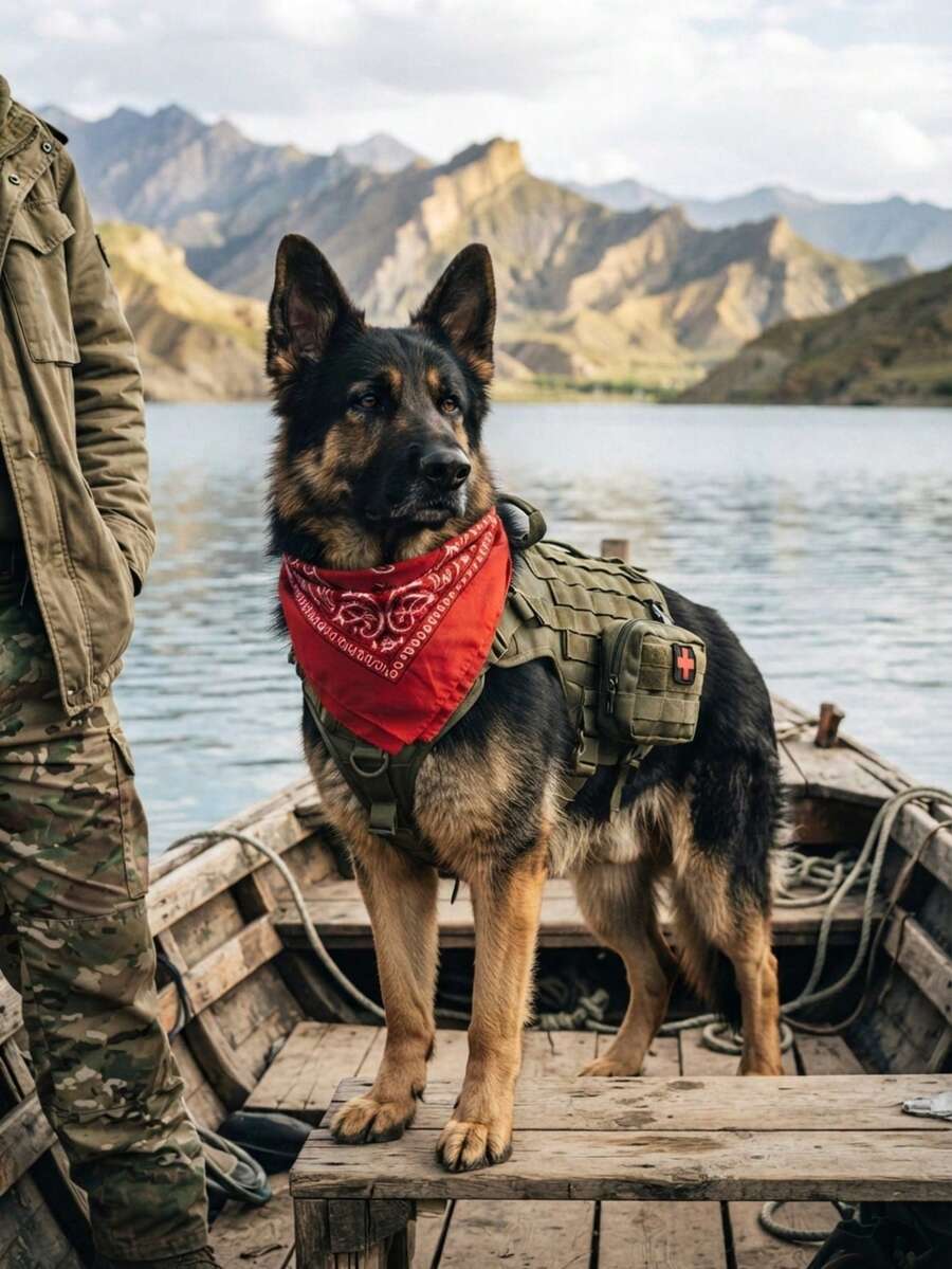 Heart Beast Pet Bandana Vintage Western Cowboy Red Soft Cotton Triangular Neck Scarf Outdoor Adventure Kerchief Accessory For Medium Large Dogs - Multicolor - View 1