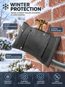 Thickened Faucet Anti Freezing Insulation Cover Outdoor Water Pipe Anti Freezing Dust Cover To Prevent The Faucet From Freezing Winter Insulation Artifact Reusable Easy To Remove For Home Garden Kitchen Various Outdoor Environments Winter Essential - Multicolor - View 7
