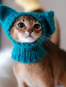 Mũ CAT ấm mùa Thu/Đông, mũ yêu tinh dễ thương phù hợp cho đầu cỡ nhỏ và trung bình - Màu xanh lam - Xem 2