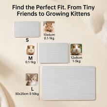 Pet Cooling Pad, Aluminum Plate Material, Easy To Clean, Double-Sided Coating, Scratch-Resistant. Suitable For Pet Cages Or Indoor Home Use. Suitable For Hamsters, Kittens And Puppies, Guinea Pigs, Rabbits. - Silver - View 3