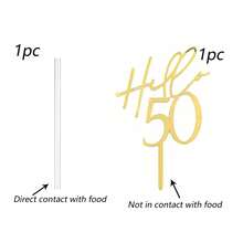 3pcs Gold Acrylic "18 30 40 50 60 21" Birthday Cake Topper, Birthday Cake Decorations, Birthday Gift - Gold - View 19