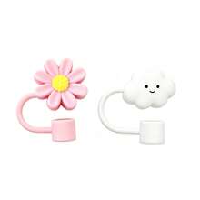 2/4/6pcs Straw Protective Caps Decorative Accessories, Dust-Proof Reusable Straw Covers, Compatible With Straws, Suitable For Women And Girls, Fashion Accessory, Gift, Souvenir, Back To School Gift, Graduation Gift, And Outdoor Activities Like Camping - Multicolor - View 23