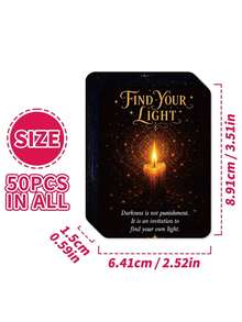 1PC 50 Starry Sky Healing Energy Cards English Mind Guide Cards - Multicolor - View 5