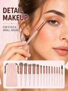 Makeup Brush Set, Includes 3-Piece Makeup Brush Set, This Is A Soft And Versatile Makeup Tool Set Designed For Women, Soft Bristles And Easy To Carry, Perfect For Travel - Multicolor - View 4