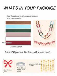 61/303/72/204 Christmas Hanging Decorations Including Paper Chains, Stars And Tassels, Suitable For Decorating Porch, Party Backdrop, Ceiling, Window For Christmas Party, New Year Celebration, Home Decor, Baptism, Birthday Party Backdrop - View 12