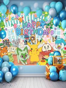 bandai Birthday Party Backdrop Fabric, 4 Options Available. All Characters Of In High-Definition Anime Print. Can Be Hung For Decoration. Suitable For Birthday Parties And Wall Decorations. Easily Create An Atmosphere-Themed Scene. - Multicolor - View 10