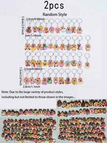 24pcs Cute Cartoon Capybara Silicone Keychain, Cute Angel Wing Capybara Pendant Key Ring, Colorful Soft Rubber Bag Charm Accessory, Dessert Style Animal Key Hanger, Suitable For Handbags, Backpacks, Daily Decoration [12/6/1pc] - Multiple Styles - View 12