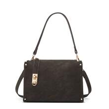 Women Metal Turn‑Lock Box Style Shoulder Bag, Removable Strap Fashion Crossbody Handbag - Multi-color - View 8