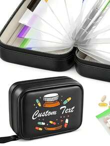 Customizable Pillbox Set, Pillbox Storage Bag, Storage Bag, Large Capacity 7-Day Pillbox, Suitable For Twice-Daily Use, Comes With 7 Color-Coded Storage Bags, Reusable, Travel Pillbox. - Multicolor - View 12