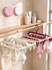 Multi-Functional Folding Drying Rack, For Drying Socks, Underwear, Towels, Windproof Folding Hanger, Compact And Convenient Drying Rack - Random Color Sent - View 7