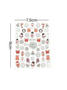 1pc Autumn/Winter Christmas Popular New Snowflake Snowman Reindeer Sticker Face Patch, Y2K Gothic Christmas Style, Suitable For Christmas Concerts, Electronic Music Festivals, Parties, Gatherings, Self-Adhesive - Multicolor - View 2